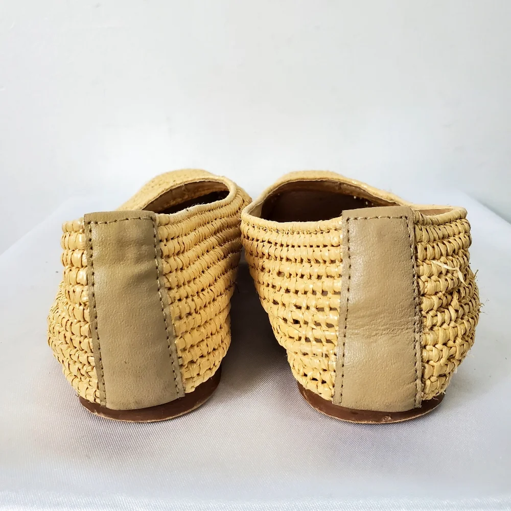 Zara Natural Colored Braided Hand Woven Flat Shoes - Picture 6 of 13
